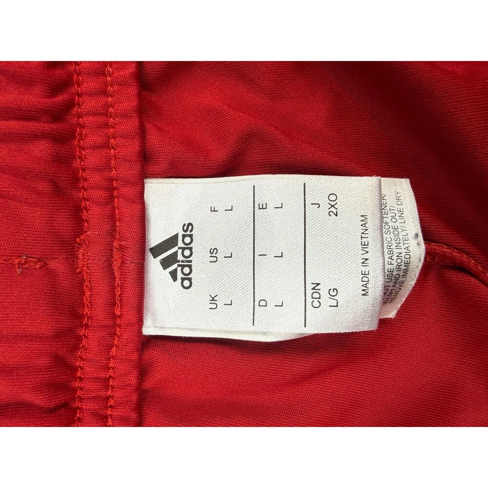 Adidas Embroidered Climalite Men's Shorts L Red 3-Stripe Athletic Gym 7” Inseam - Picture 4 of 11